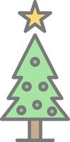 Weihnachten Baum Linie gefüllt Licht Symbol vektor