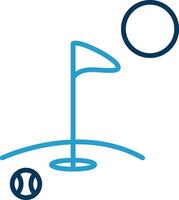 Golf Linie Blau zwei Farbe Symbol vektor