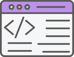 Programmierung Linie gefüllt Licht Symbol vektor