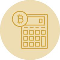 Bitcoin Taschenrechner Linie Gelb Kreis Symbol vektor