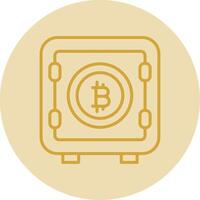 Bitcoin Lager Linie Gelb Kreis Symbol vektor