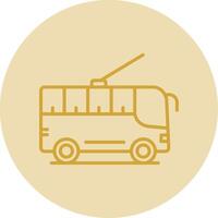 trolleybuss linje gul cirkel ikon vektor