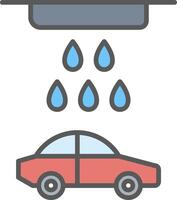 Auto waschen Linie gefüllt Licht Symbol vektor