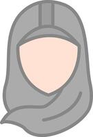 Hijab Linie gefüllt Licht Symbol vektor