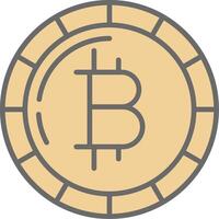 Bitcoin Bitcoin Linie gefüllt Licht Symbol vektor