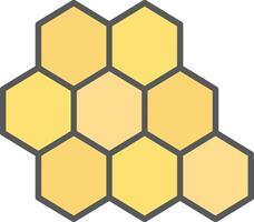 Biene Bienenstock Linie gefüllt Licht Symbol vektor