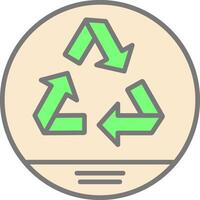 recyceln Linie gefüllt Licht Symbol vektor