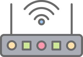 W-lan Router Linie gefüllt Licht Symbol vektor