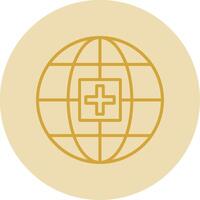 global medizinisch Bedienung Linie Gelb Kreis Symbol vektor