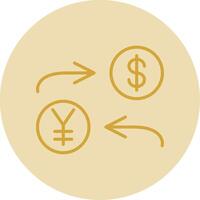 Währung Austausch Linie Gelb Kreis Symbol vektor