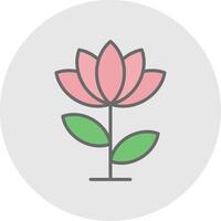 lotus blomma linje fylld ljus ikon vektor