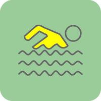 simning fylld gul ikon vektor