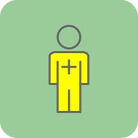 manlig patient fylld gul ikon vektor