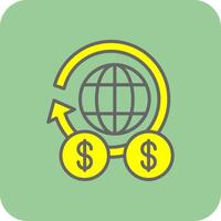 global finansiera fylld gul ikon vektor