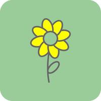 blomma fylld gul ikon vektor