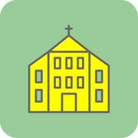 kyrka fylld gul ikon vektor