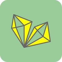 kristall fylld gul ikon vektor
