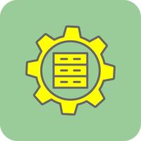 databas förvaltning fylld gul ikon vektor