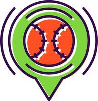 baseboll fylld design ikon vektor