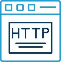 http Linie Blau zwei Farbe Symbol vektor