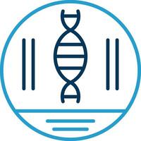 DNA Strand Linie Blau zwei Farbe Symbol vektor