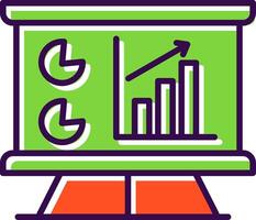 Daten Analytik gefüllt Design Symbol vektor