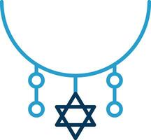 Halskette Linie Blau zwei Farbe Symbol vektor