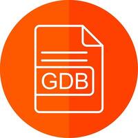 gdb Datei Format Linie Gelb Weiß Symbol vektor