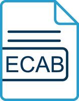 ecab Datei Format Linie Blau zwei Farbe Symbol vektor