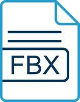 fbx Datei Format Linie Blau zwei Farbe Symbol vektor