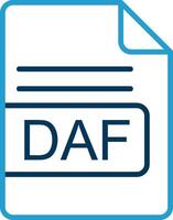 daf Datei Format Linie Blau zwei Farbe Symbol vektor