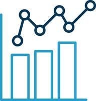 Bar Diagramm Linie Blau zwei Farbe Symbol vektor