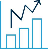 statistisch Diagramm Linie Blau zwei Farbe Symbol vektor