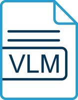 vlm Datei Format Linie Blau zwei Farbe Symbol vektor