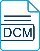 dcm Datei Format Linie Blau zwei Farbe Symbol vektor