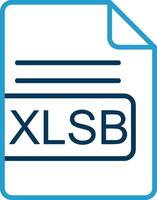 xlsb Datei Format Linie Blau zwei Farbe Symbol vektor