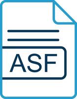 asf Datei Format Linie Blau zwei Farbe Symbol vektor