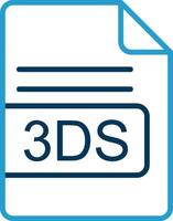 3ds Datei Format Linie Blau zwei Farbe Symbol vektor