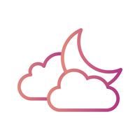 Cloud and Moon Vector Icon