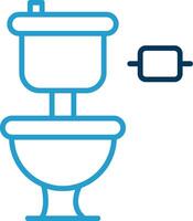 Toilette Linie Blau zwei Farbe Symbol vektor