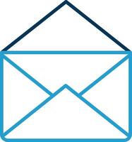 Mail Linie Blau zwei Farbe Symbol vektor