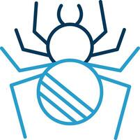 Spinne Linie Blau zwei Farbe Symbol vektor