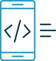 App Entwicklung Linie Blau zwei Farbe Symbol vektor