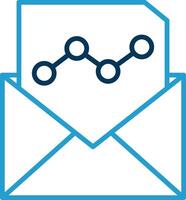 Email Marketing Linie Blau zwei Farbe Symbol vektor