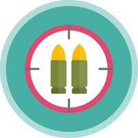 ammunition platt mång cirkel ikon vektor