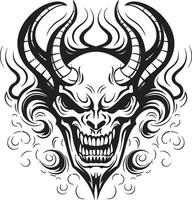 stygian symbolism djävulshuvud tatuering olycksbådande täta ondska djävulshuvud vektor