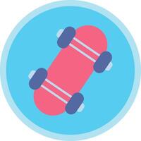 skateboard platt mång cirkel ikon vektor