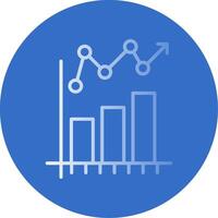 statistisk Diagram lutning linje cirkel ikon vektor