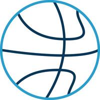 Basketball Linie Blau zwei Farbe Symbol vektor