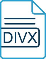 divx Datei Format Linie Blau zwei Farbe Symbol vektor